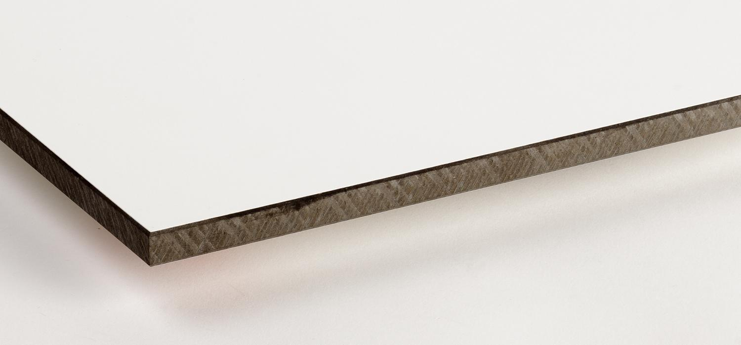 8 mm HDF Kompaktplatte (CompacMel Plus) - Melaminbeschichtet weiss (Kern schwarz)_0