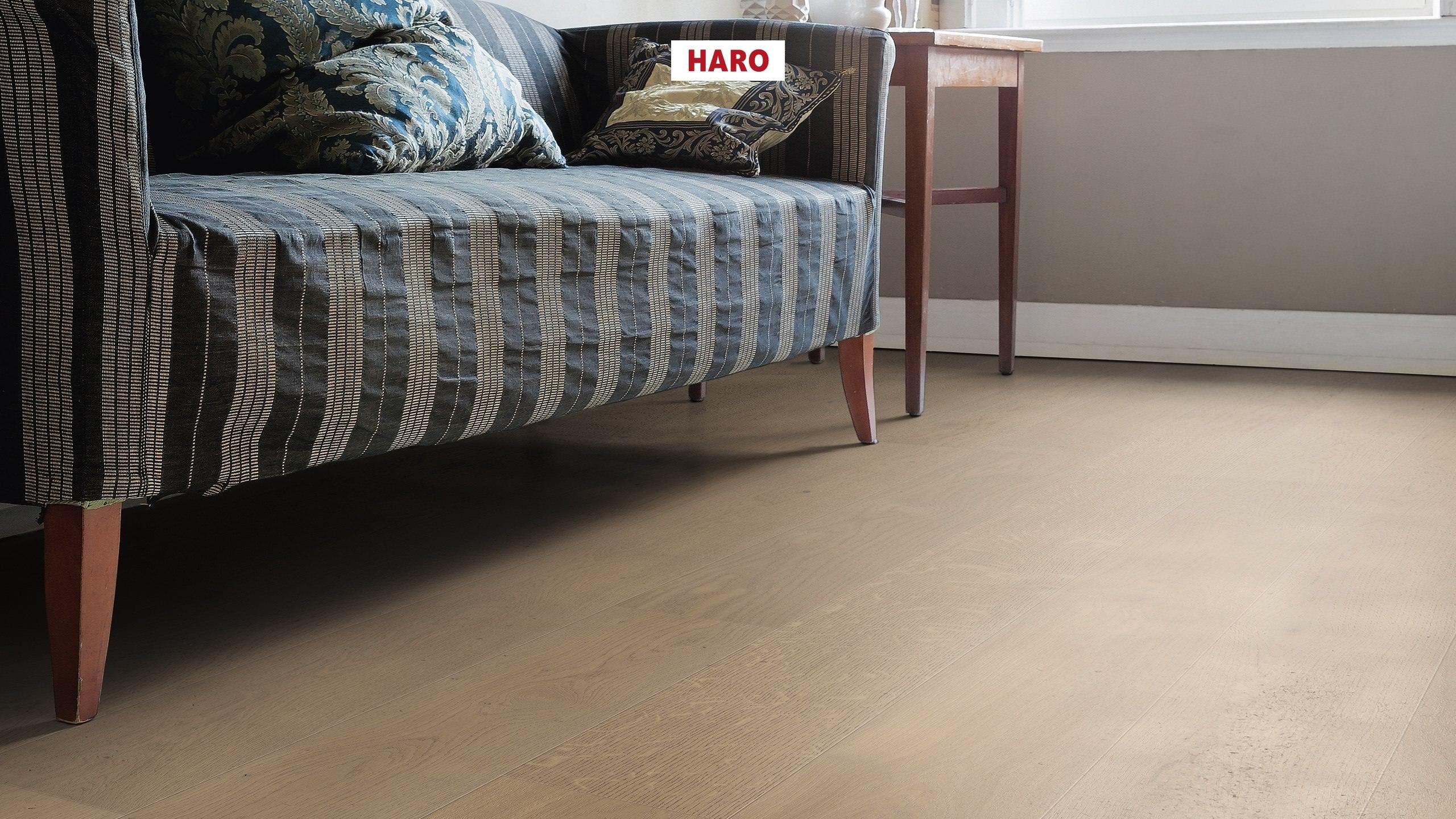 13,5 mm HARO Parkett Serie 4000 - Eiche sandgrau Markant, strukturiert 4V_1